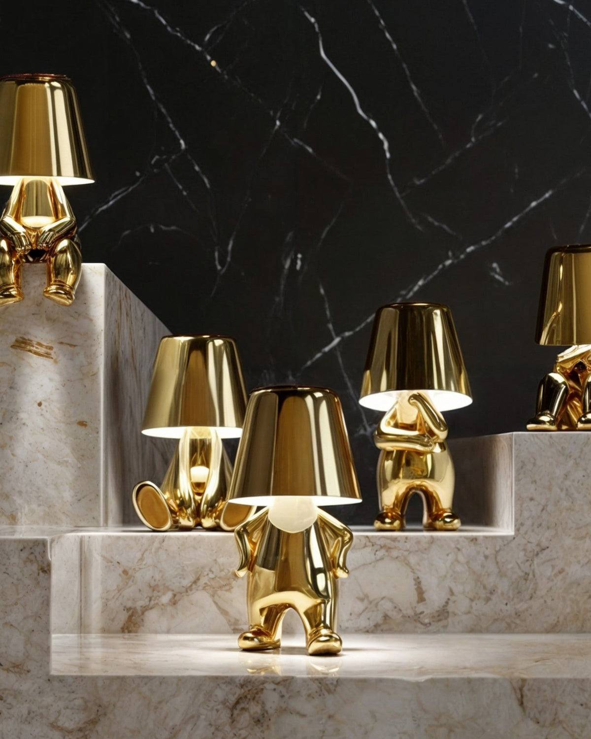 Gold USB Rechargeable Touch Table Lamp with Dimmable Light