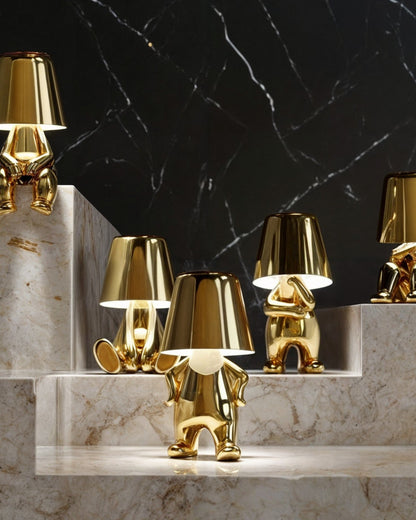 Gold USB Rechargeable Touch Table Lamp with Dimmable Light