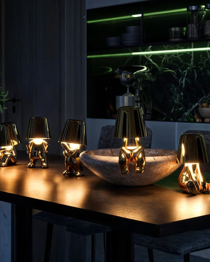 Gold USB Rechargeable Touch Table Lamp with Dimmable Light