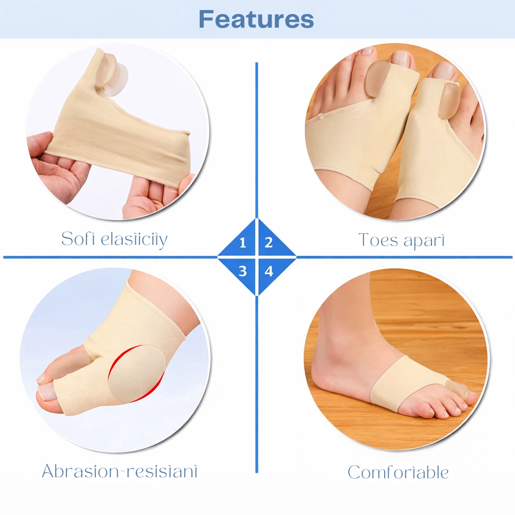 Hallux Valgus Toe Corrector with Soft Gel Cushion and Flexible Fit