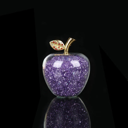 Handcrafted Crystal Apple Figurine with Timeless Decorative Design