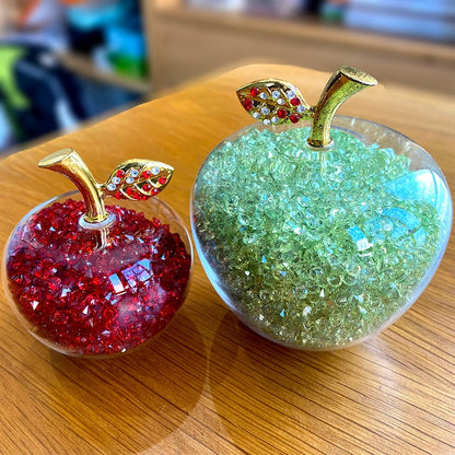 Handcrafted Crystal Apple Figurine with Timeless Decorative Design