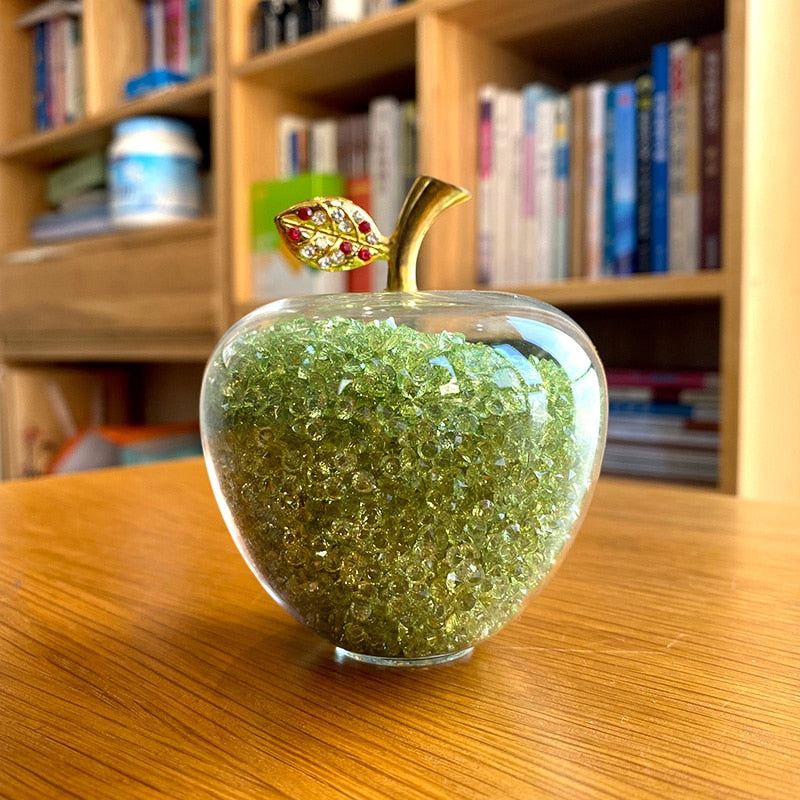 Handcrafted Crystal Apple Figurine with Timeless Decorative Design