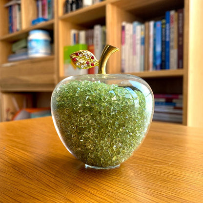 Handcrafted Crystal Apple Figurine with Timeless Decorative Design