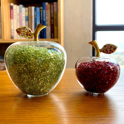 Handcrafted Crystal Apple Figurine with Timeless Decorative Design