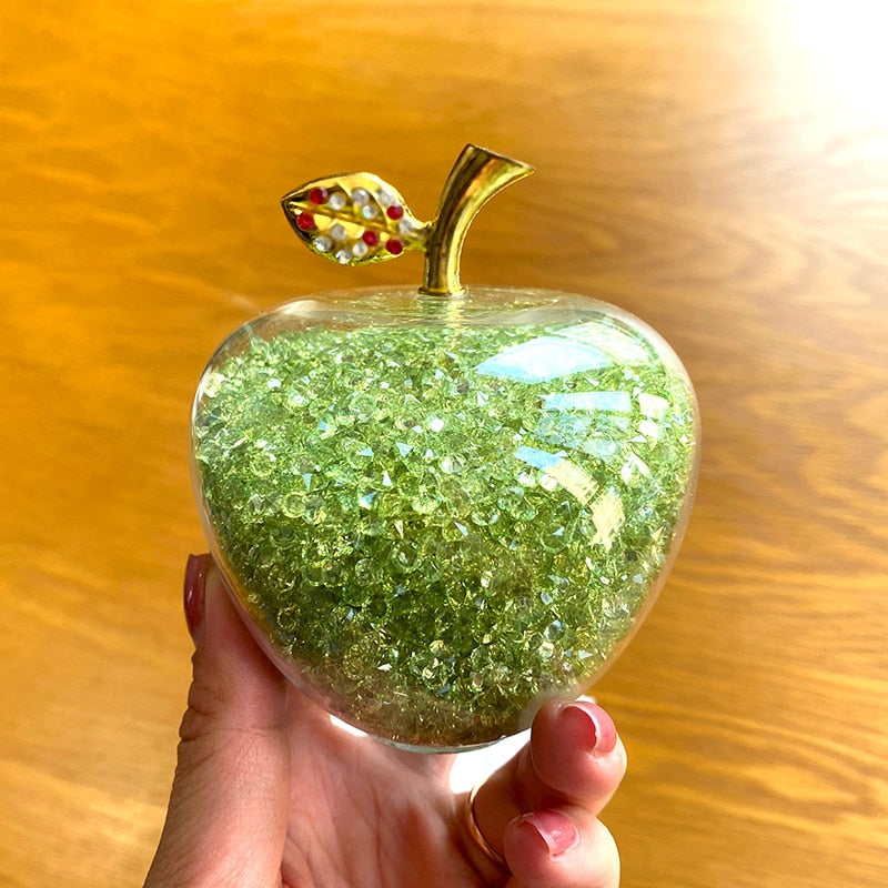 Handcrafted Crystal Apple Figurine with Timeless Decorative Design
