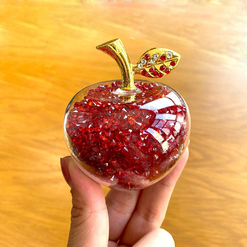 Handcrafted Crystal Apple Figurine with Timeless Decorative Design