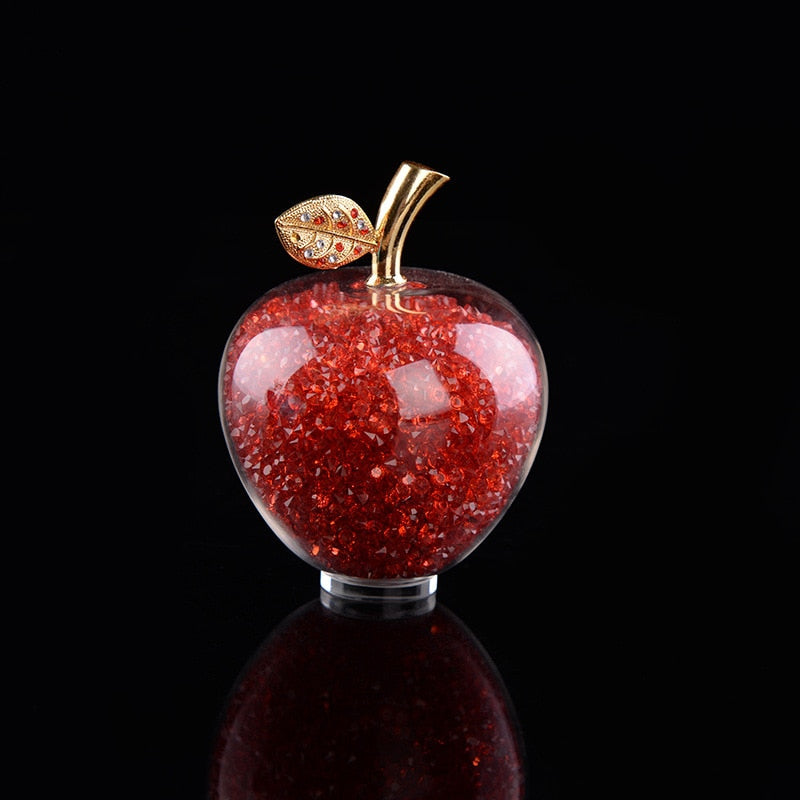 Handcrafted Crystal Apple Figurine with Timeless Decorative Design