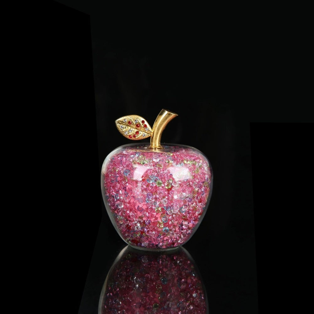 Handcrafted Crystal Apple Figurine with Timeless Decorative Design