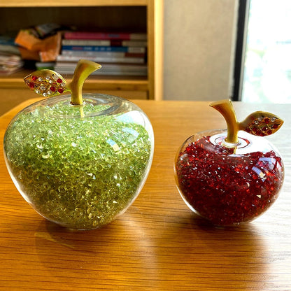 Handcrafted Crystal Apple Figurine with Timeless Decorative Design