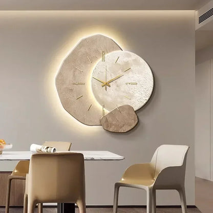Irregular Wooden Wall Clock with Silent Mechanism