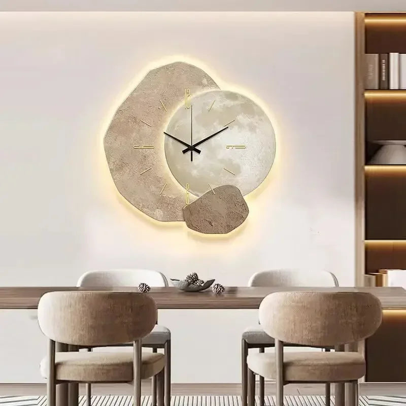 Irregular Wooden Wall Clock with Silent Mechanism