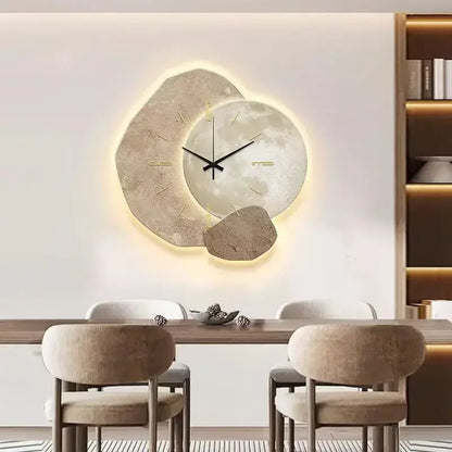 Irregular Wooden Wall Clock with Silent Mechanism