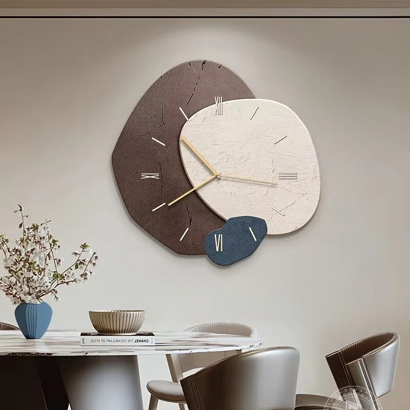Irregular Wooden Wall Clock with Silent Mechanism