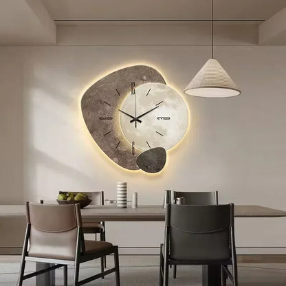 Irregular Wooden Wall Clock with Silent Mechanism