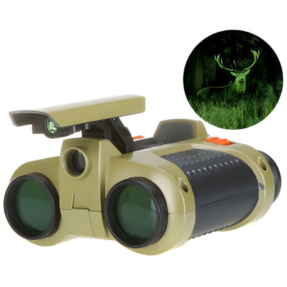 Kids Night Vision Binoculars with 4x Magnification and Waterproof Housing
