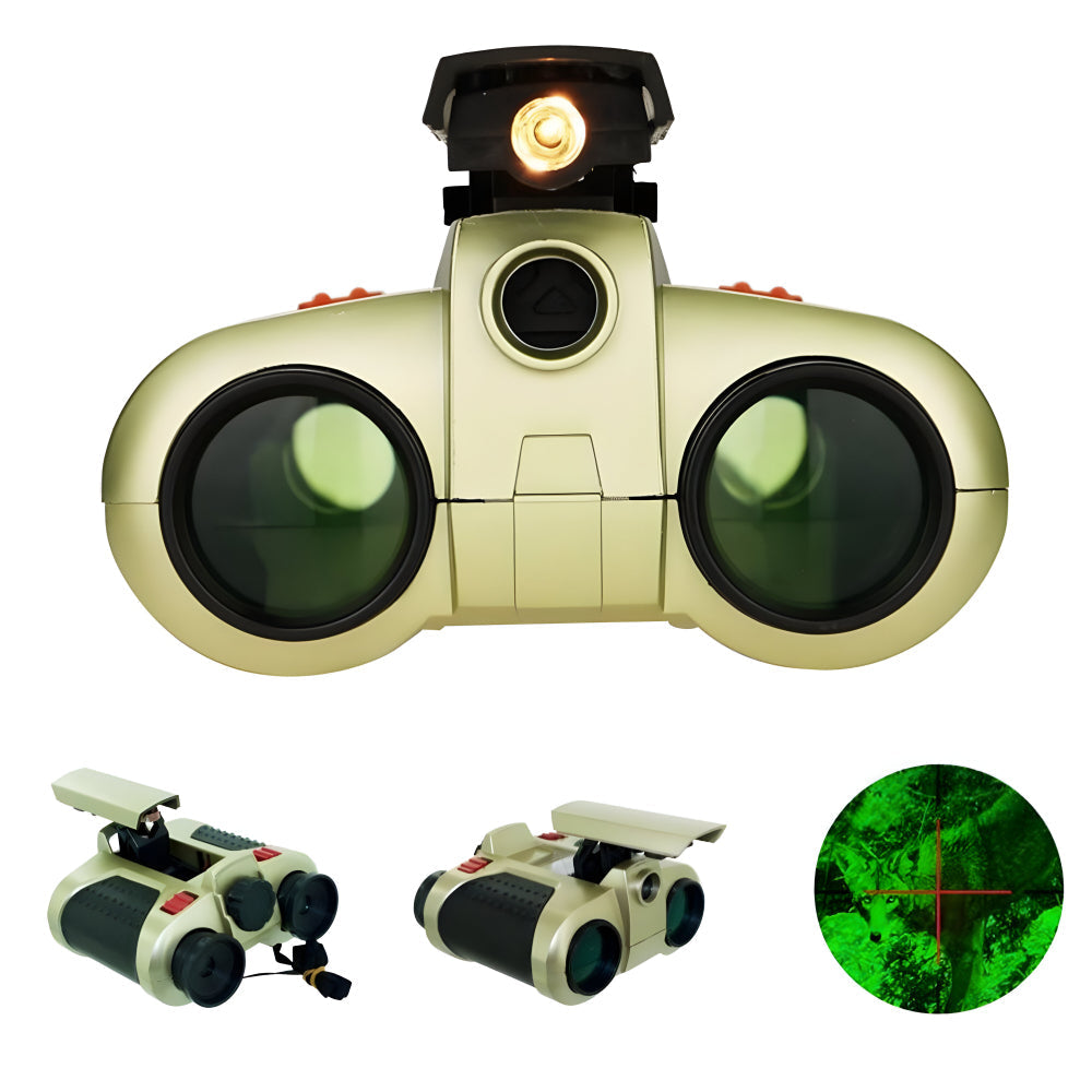 Kids Night Vision Binoculars with 4x Magnification and Waterproof Housing