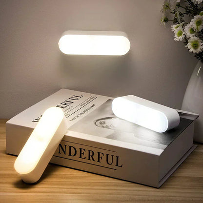 LED Motion Sensor Wall Lamp with USB Rechargeable Wireless Design