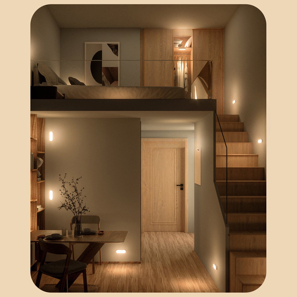 LED Motion Sensor Wall Lamp with USB Rechargeable Wireless Design