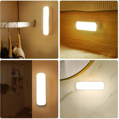 LED Motion Sensor Wall Lamp with USB Rechargeable Wireless Design