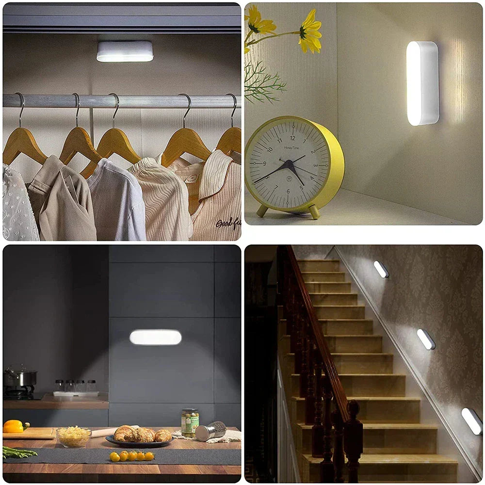 LED Motion Sensor Wall Lamp with USB Rechargeable Wireless Design