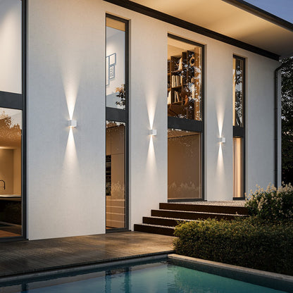 LED Wall Light with Adjustable Light Flaps for Indoor and Outdoor Use