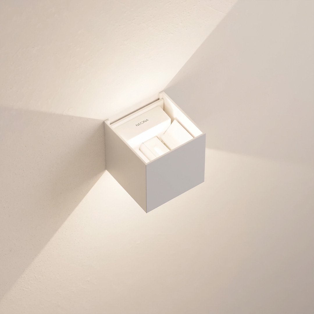 LED Wall Light with Adjustable Light Flaps for Indoor and Outdoor Use