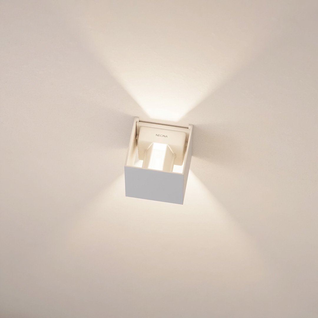 LED Wall Light with Adjustable Light Flaps for Indoor and Outdoor Use