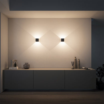 LED Wall Light with Adjustable Light Flaps for Indoor and Outdoor Use