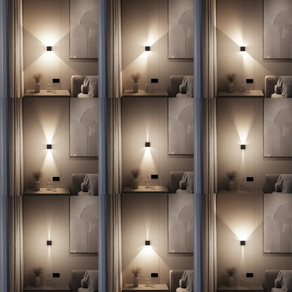 LED Wall Light with Adjustable Light Flaps for Indoor and Outdoor Use
