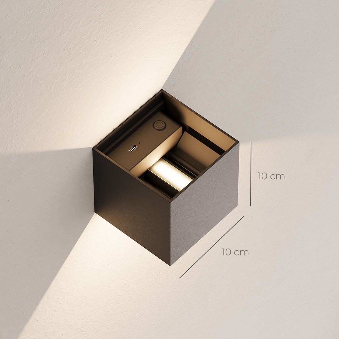 LED Wall Light with Adjustable Light Flaps for Indoor and Outdoor Use