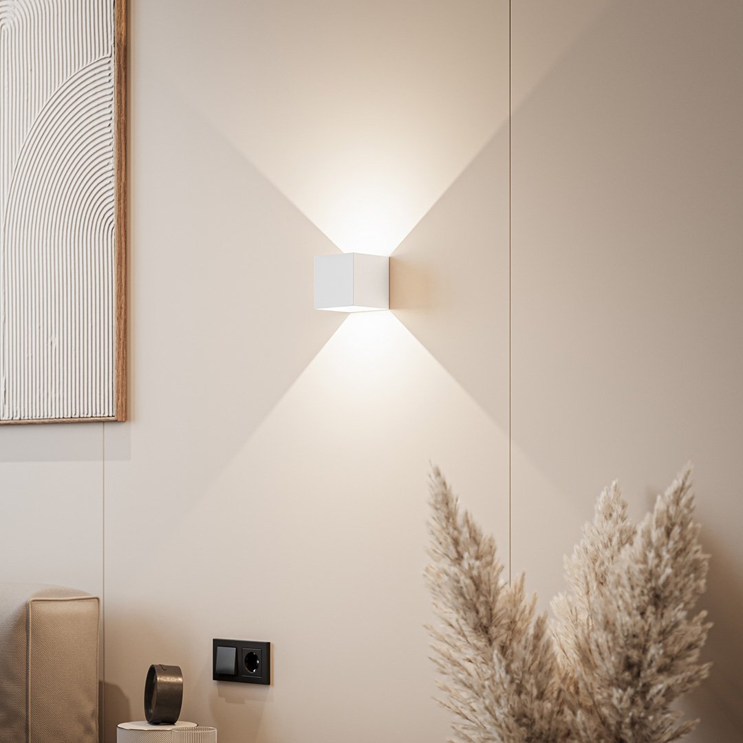 LED Wall Light with Adjustable Light Flaps for Indoor and Outdoor Use