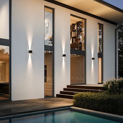 LED Wall Light with Adjustable Light Flaps for Indoor and Outdoor Use