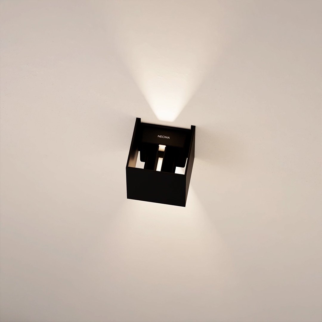 LED Wall Light with Adjustable Light Flaps for Indoor and Outdoor Use