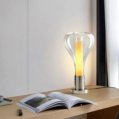 Lava Table Lamp with Dynamic LED Light and Artistic Glass Design
