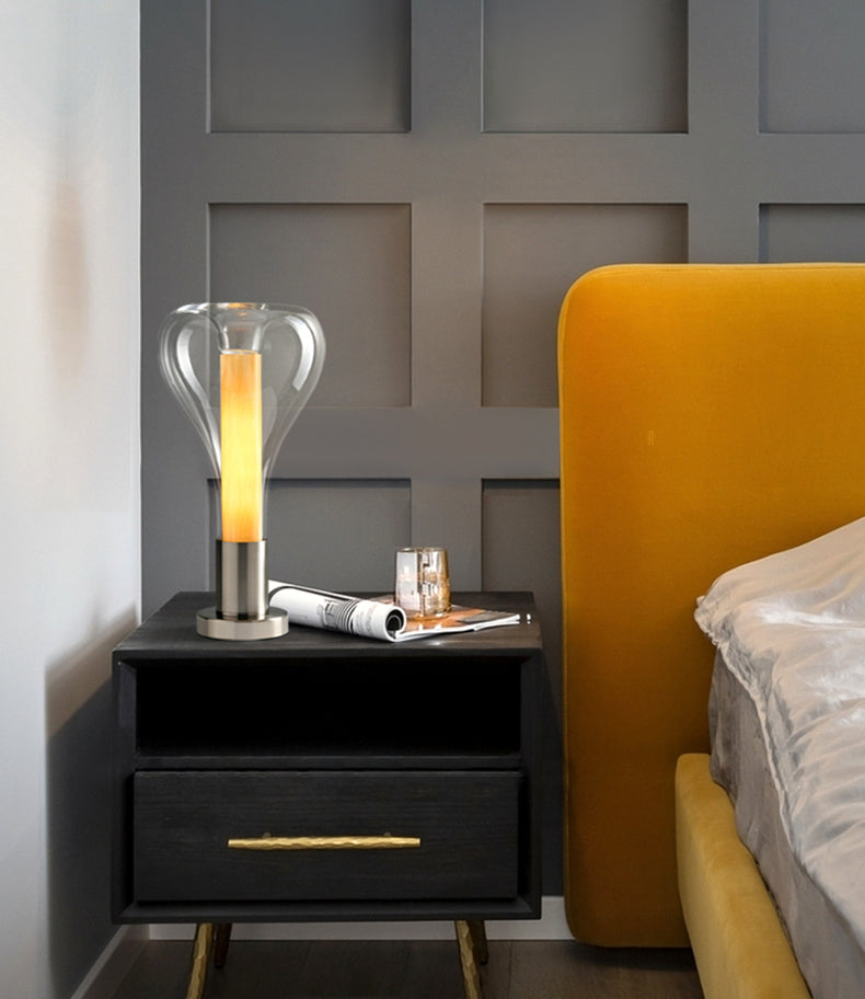 Lava Table Lamp with Dynamic LED Light and Artistic Glass Design