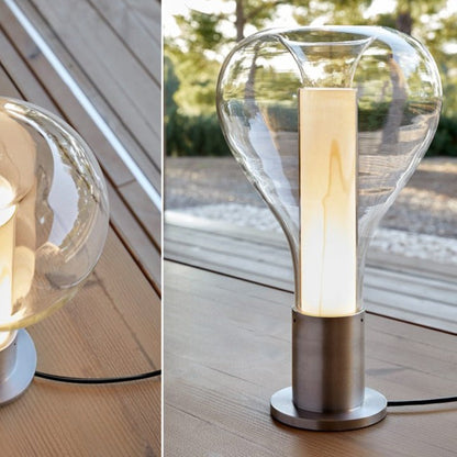 Lava Table Lamp with Dynamic LED Light and Artistic Glass Design