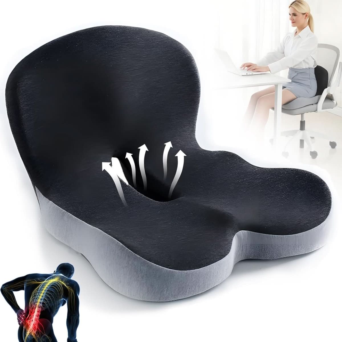 Memory Foam Chair Cushion for Comfortable Extended Sitting