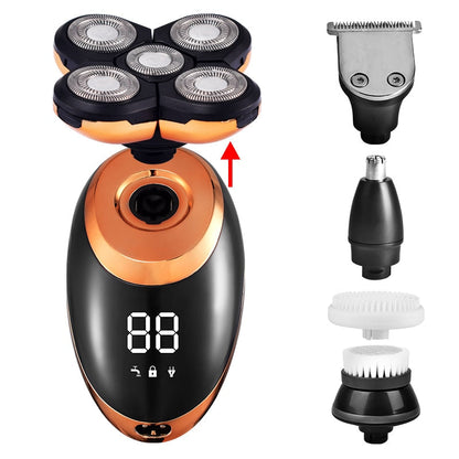 Men's 4D Electric Shaver | Waterproof Wireless Trimmer for Face, Head & Body