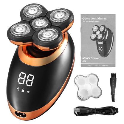 Men's 4D Electric Shaver | Waterproof Wireless Trimmer for Face, Head & Body