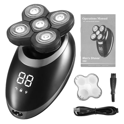 Men's 4D Electric Shaver | Waterproof Wireless Trimmer for Face, Head & Body