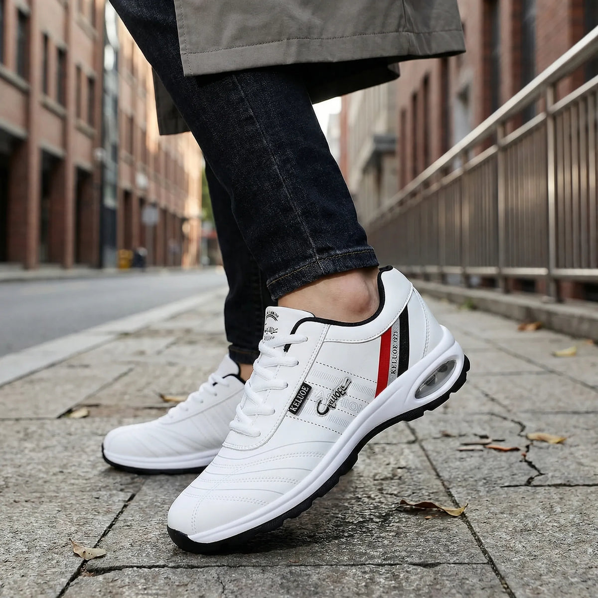Men's Low Profile Lace Up Trainers with Cushioned Insole
