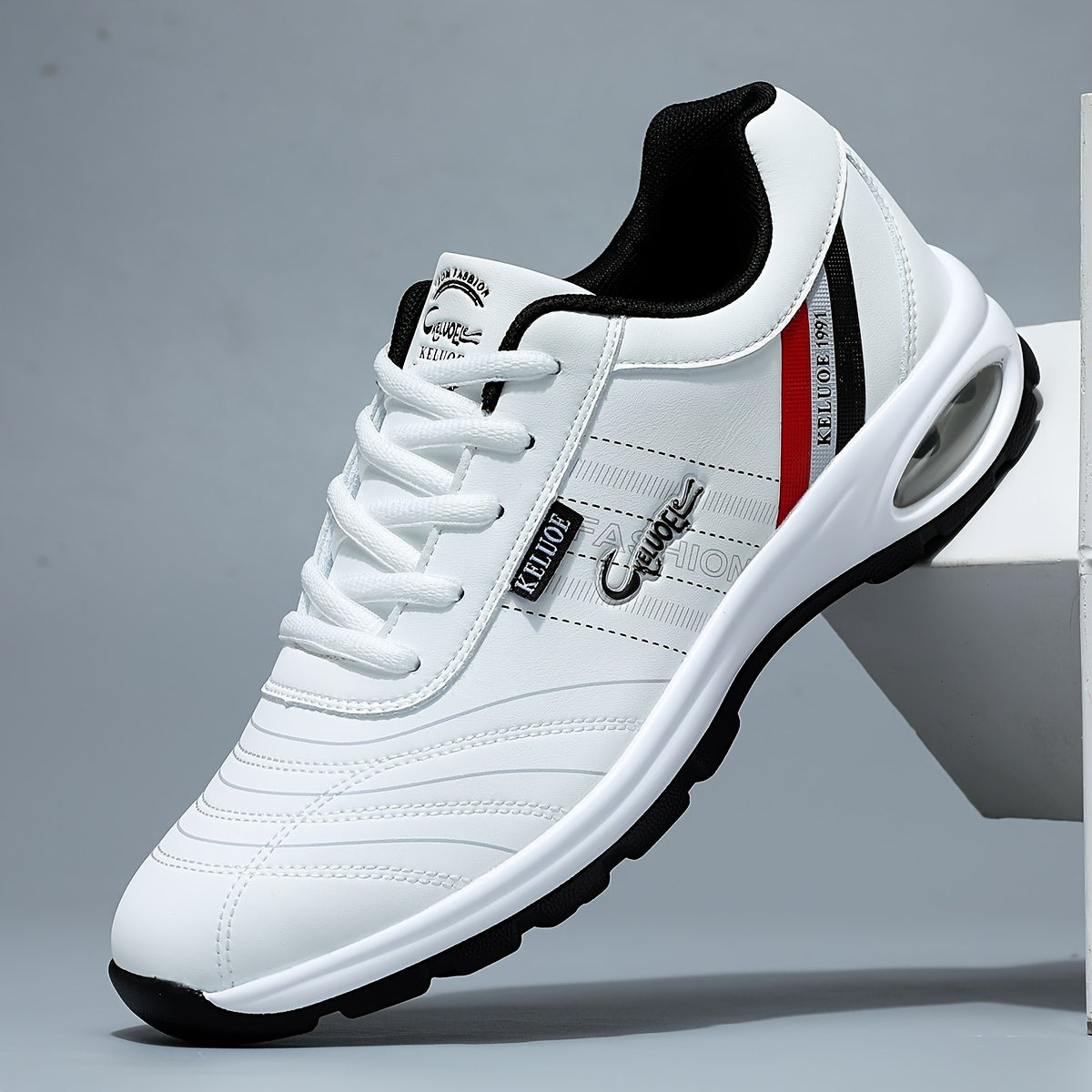 Men's Low Profile Lace Up Trainers with Cushioned Insole