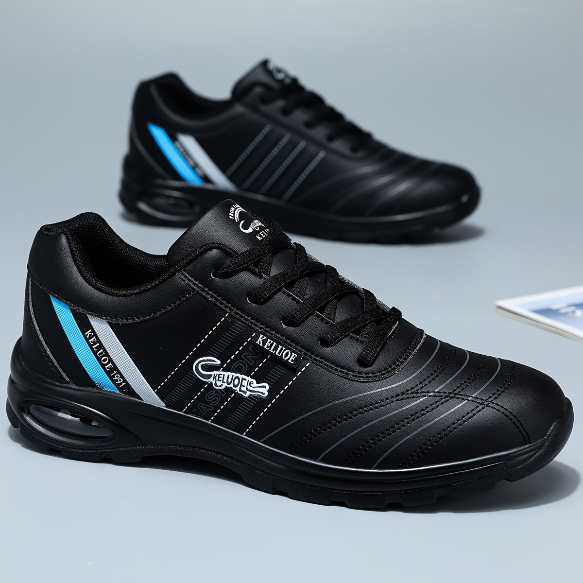 Men's Low Profile Lace Up Trainers with Cushioned Insole