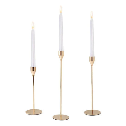Metal Candle Holders with Gold Finish for Elegant Table Decor