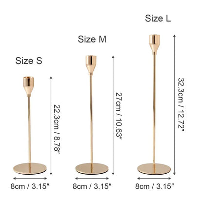 Metal Candle Holders with Gold Finish for Elegant Table Decor