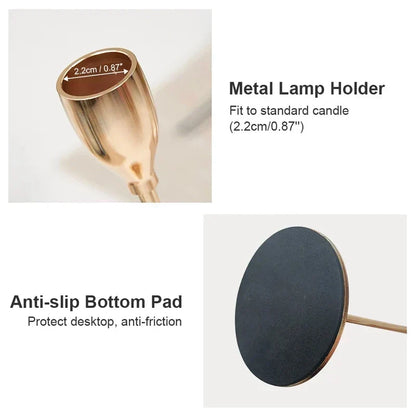 Metal Candle Holders with Gold Finish for Elegant Table Decor