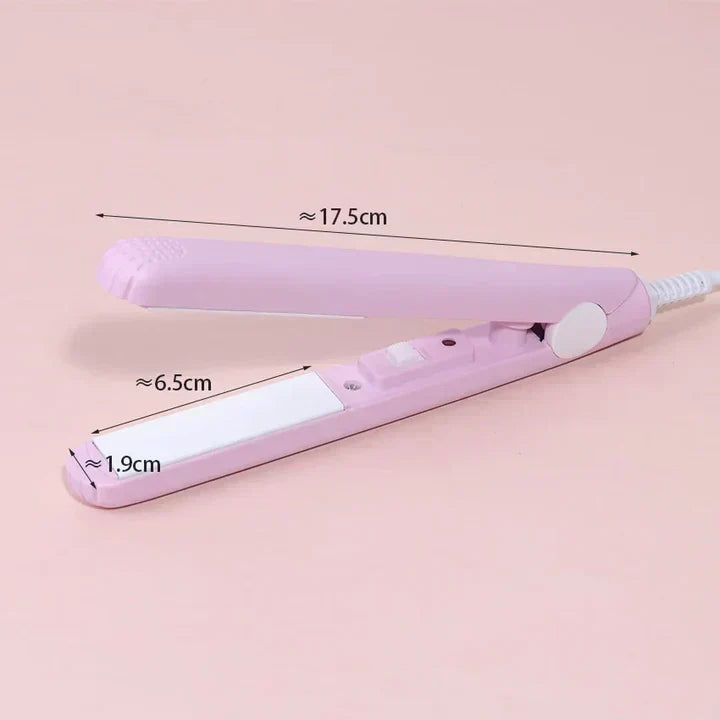 Mini Ceramic Hair Straightener and Curling Iron 2-in-1