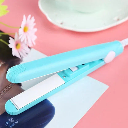 Mini Ceramic Hair Straightener and Curling Iron 2-in-1