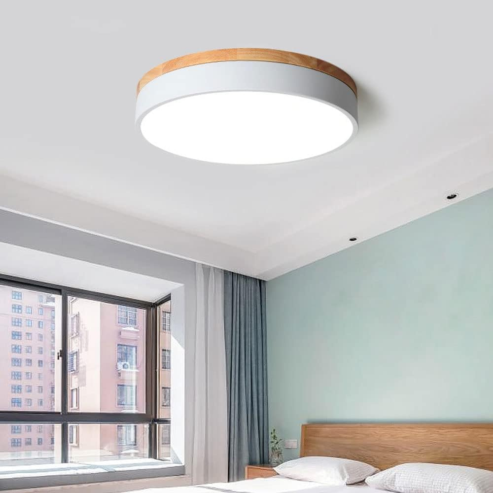 Minimalist Ceiling Light with Natural Wood and Metal Frame